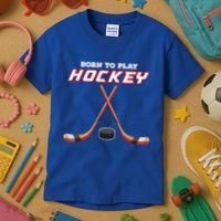 Born To Play Hockey Kids T-Shirt thumb 3