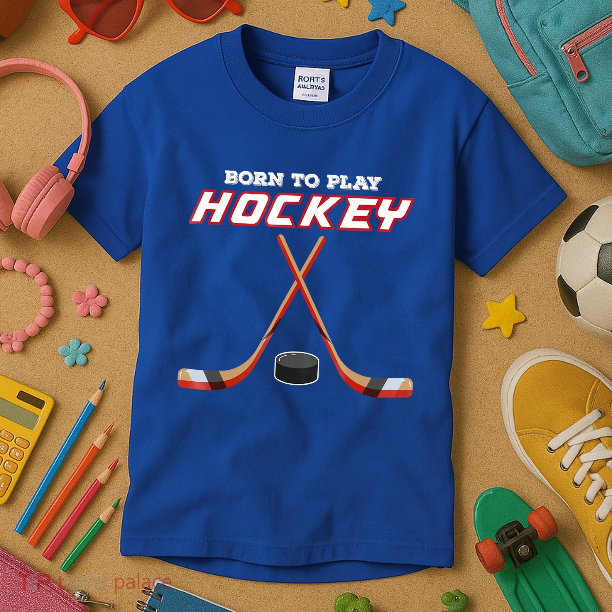 Born To Play Hockey Kids T-Shirt