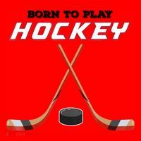 Born To Play Hockey Santa Hat thumb 1