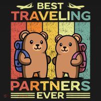 Best Traveling Partners Ever Travel Bear Traveling Couples Mousepad thumb 1