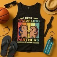 Best Traveling Partners Ever Travel Bear Traveling Couples Tank Top thumb 4