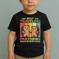 Best Traveling Partners Ever Travel Bear Traveling Couples Toddler T-Shirt thumb 2
