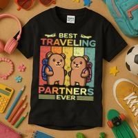 Best Traveling Partners Ever Travel Bear Traveling Couples Kids T-Shirt thumb 3