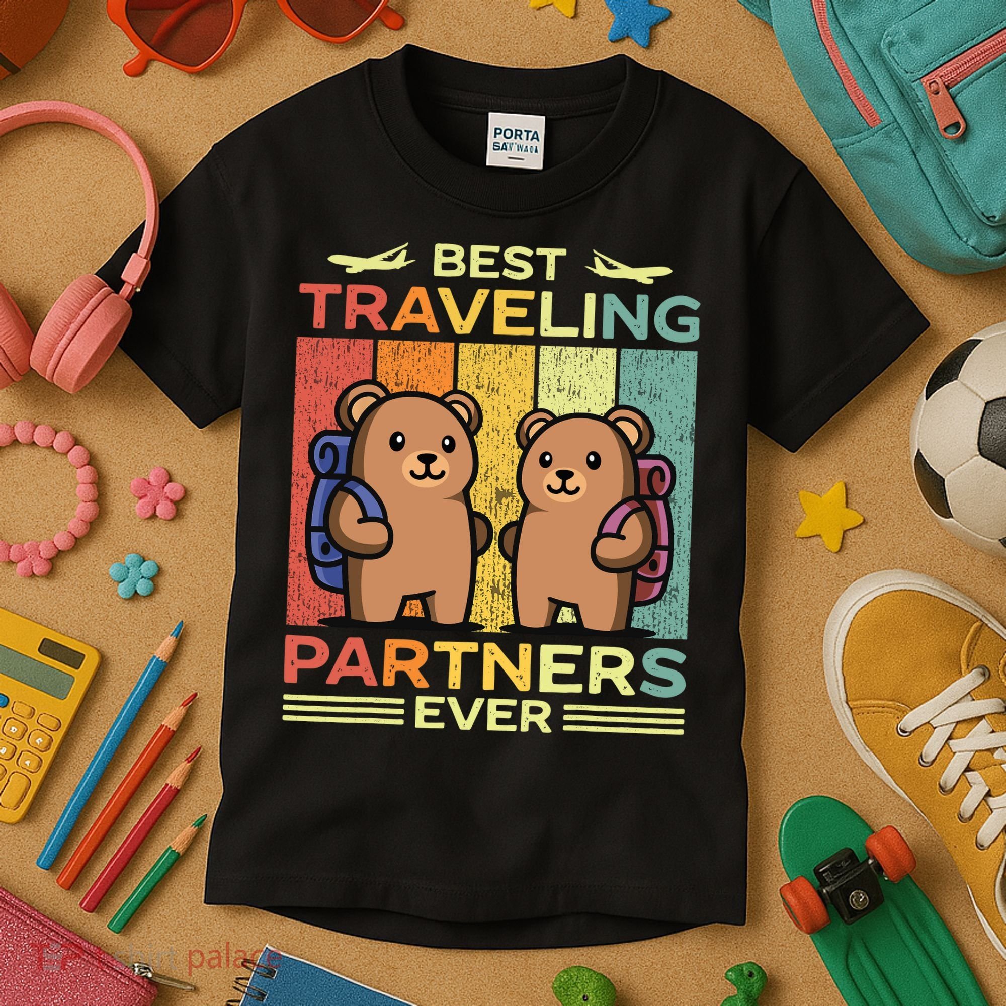 Best Traveling Partners Ever Travel Bear Traveling Couples Kids T-Shirt