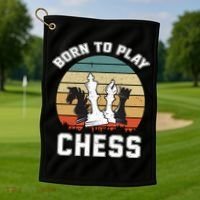 Born To Play Chess Golf Towel thumb 1