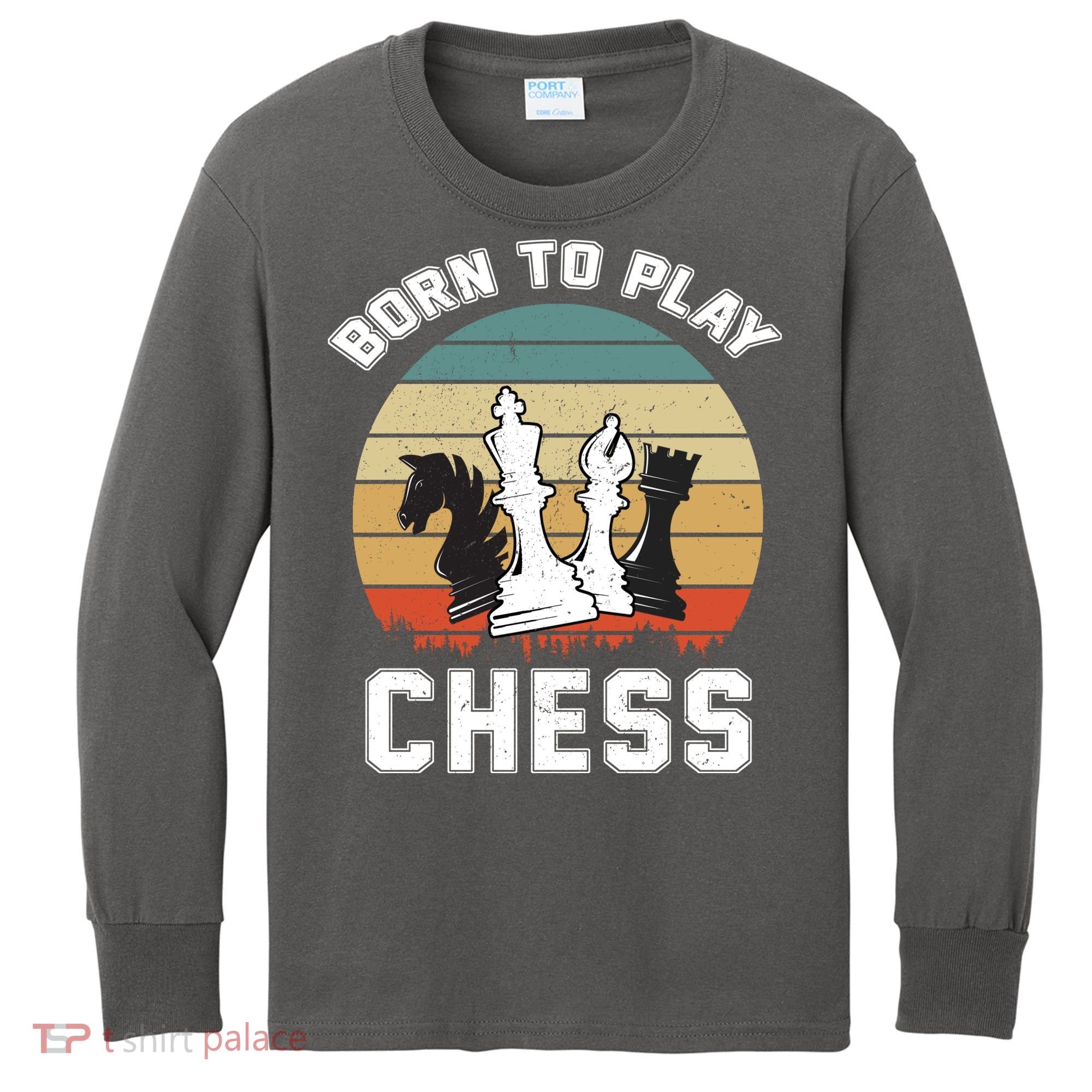 Born To Play Chess Kids Long Sleeve Shirt