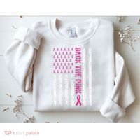 Back The Pink Flag We Wear In October Cancer Awareness Sweatshirt thumb 2