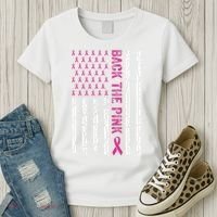 Back The Pink Flag We Wear In October Cancer Awareness Women's T-Shirt thumb 3
