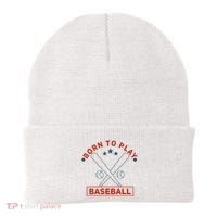 Born To Play Baseball Beanie thumb 0
