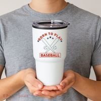 Born To Play Baseball Tumbler thumb 2
