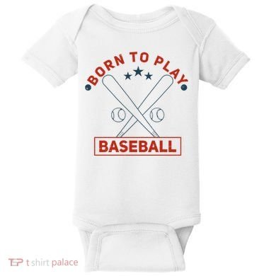 Born To Play Baseball Baby Bodysuit