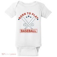 Born To Play Baseball Baby Bodysuit thumb 0