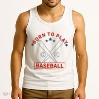 Born To Play Baseball Tank Top thumb 3