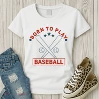 Born To Play Baseball Women's T-Shirt thumb 3