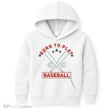 Born To Play Baseball Kids Hoodie