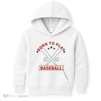Born To Play Baseball Kids Hoodie thumb 0