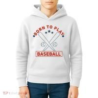 Born To Play Baseball Kids Hoodie thumb 4
