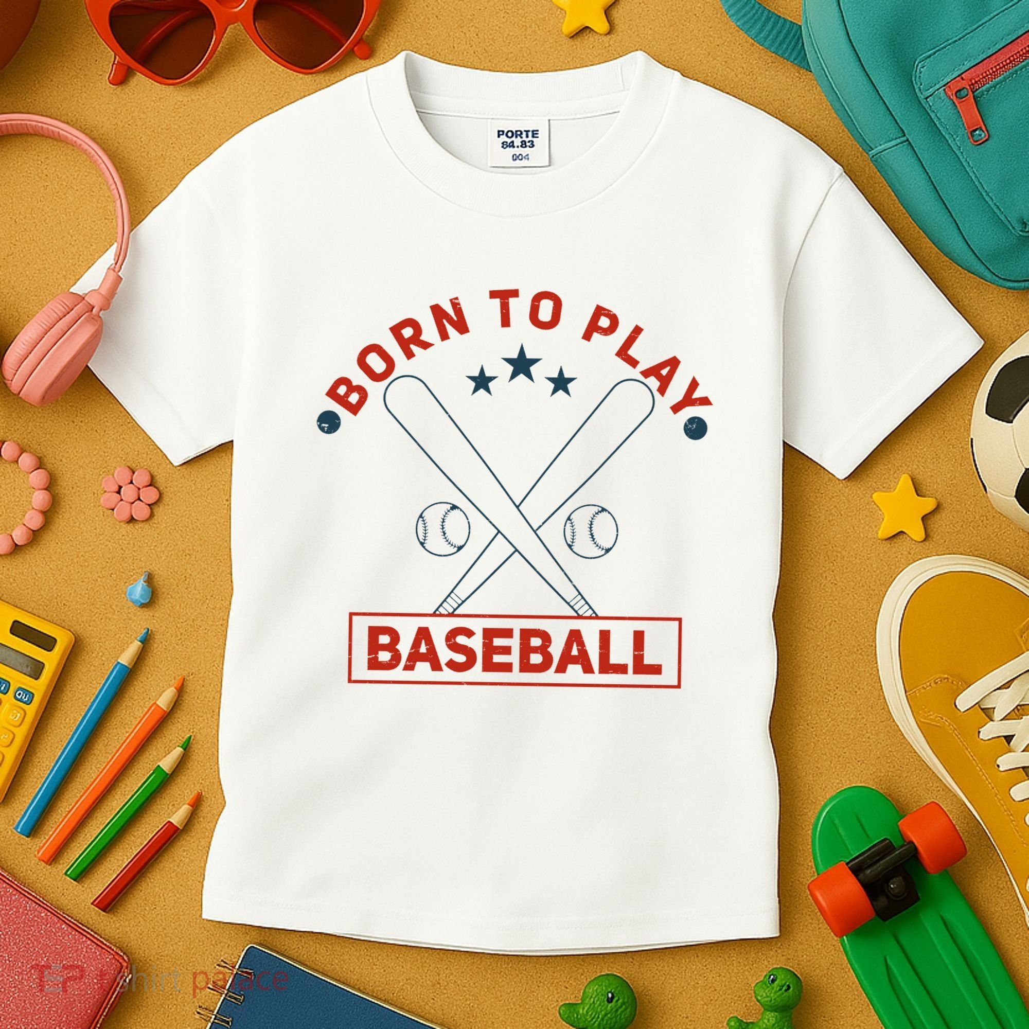 Born To Play Baseball Kids T-Shirt