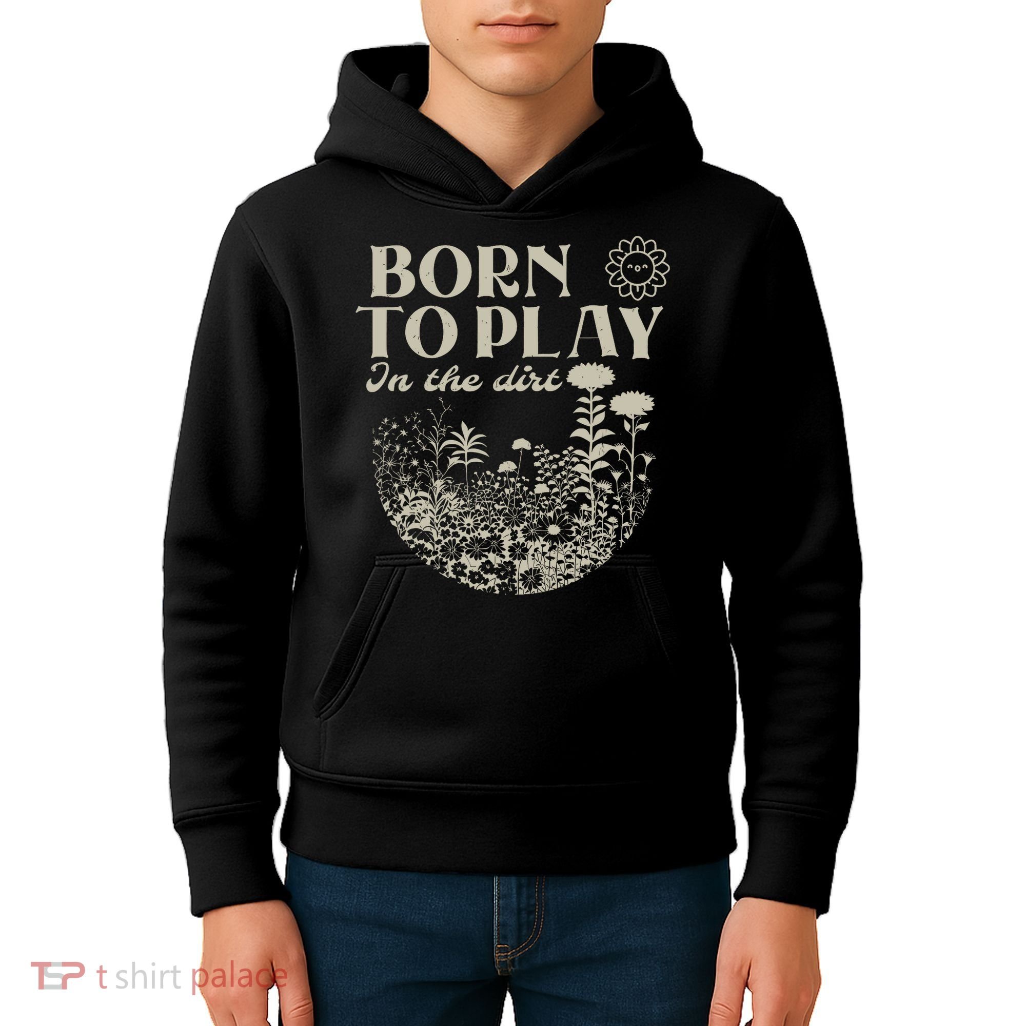 born to play in the dirt  Kids Hoodie