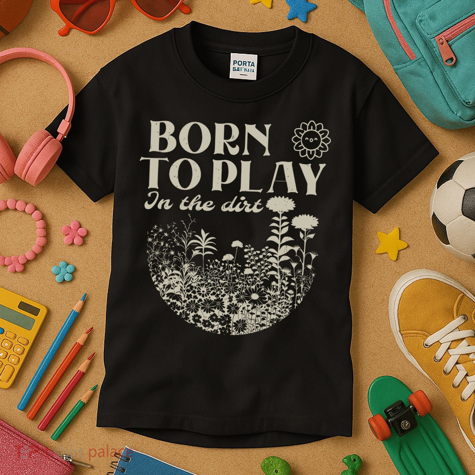 born to play in the dirt  Kids T-Shirt