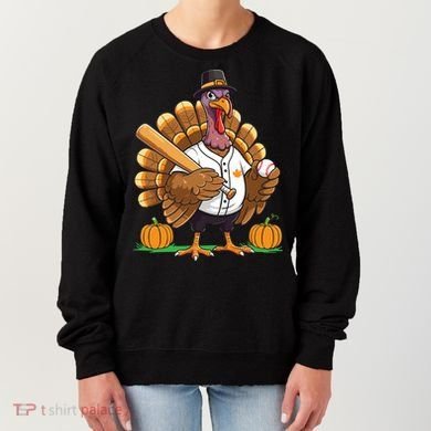 Baseball Turkey Pilgrim Thanksgiving Pumpkin Meaningful Gift Women's Sweatshirt