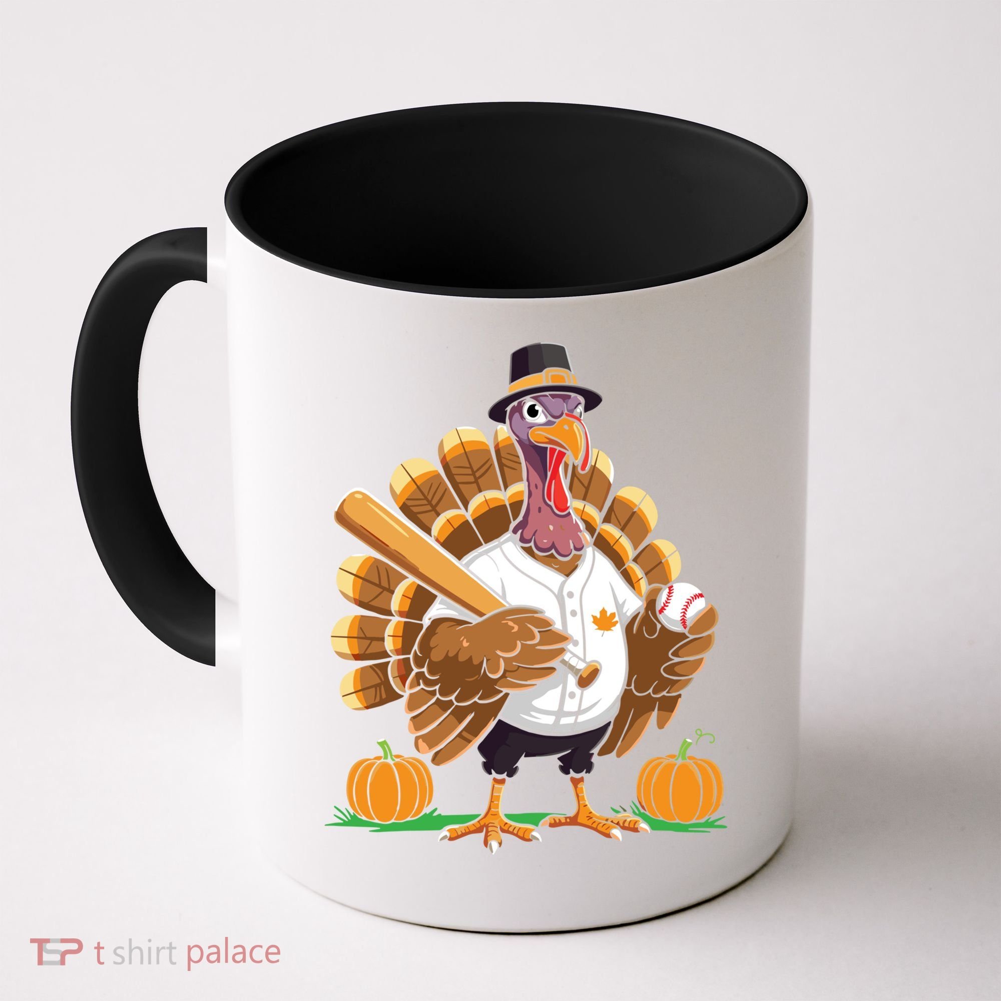 Baseball Turkey Pilgrim Thanksgiving Pumpkin Meaningful Gift Coffee Mug