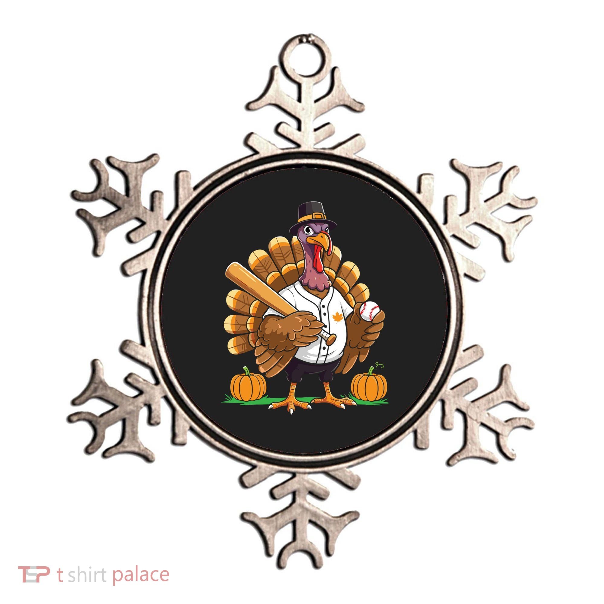 Baseball Turkey Pilgrim Thanksgiving Pumpkin Meaningful Gift Ornament