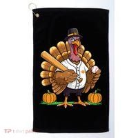 Baseball Turkey Pilgrim Thanksgiving Pumpkin Meaningful Gift Golf Towel thumb 0