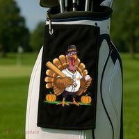 Baseball Turkey Pilgrim Thanksgiving Pumpkin Meaningful Gift Golf Towel thumb 2