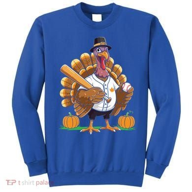 Baseball Turkey Pilgrim Thanksgiving Pumpkin Meaningful Gift Sweatshirt