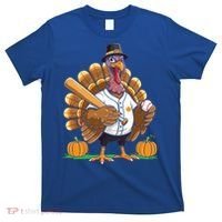 Baseball Turkey Pilgrim Thanksgiving Pumpkin Meaningful Gift T-Shirt thumb 0