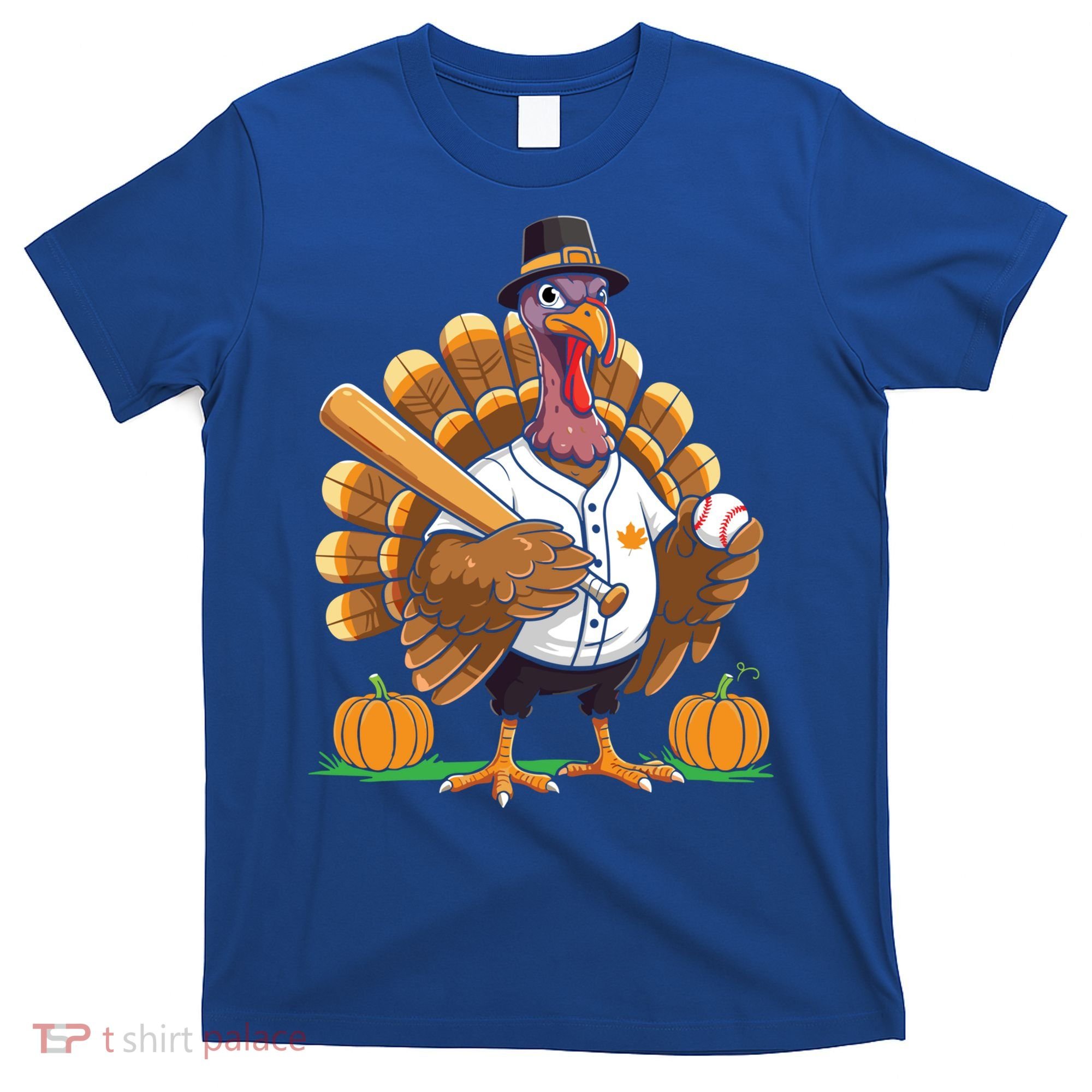 Baseball Turkey Pilgrim Thanksgiving Pumpkin Meaningful Gift T-Shirt