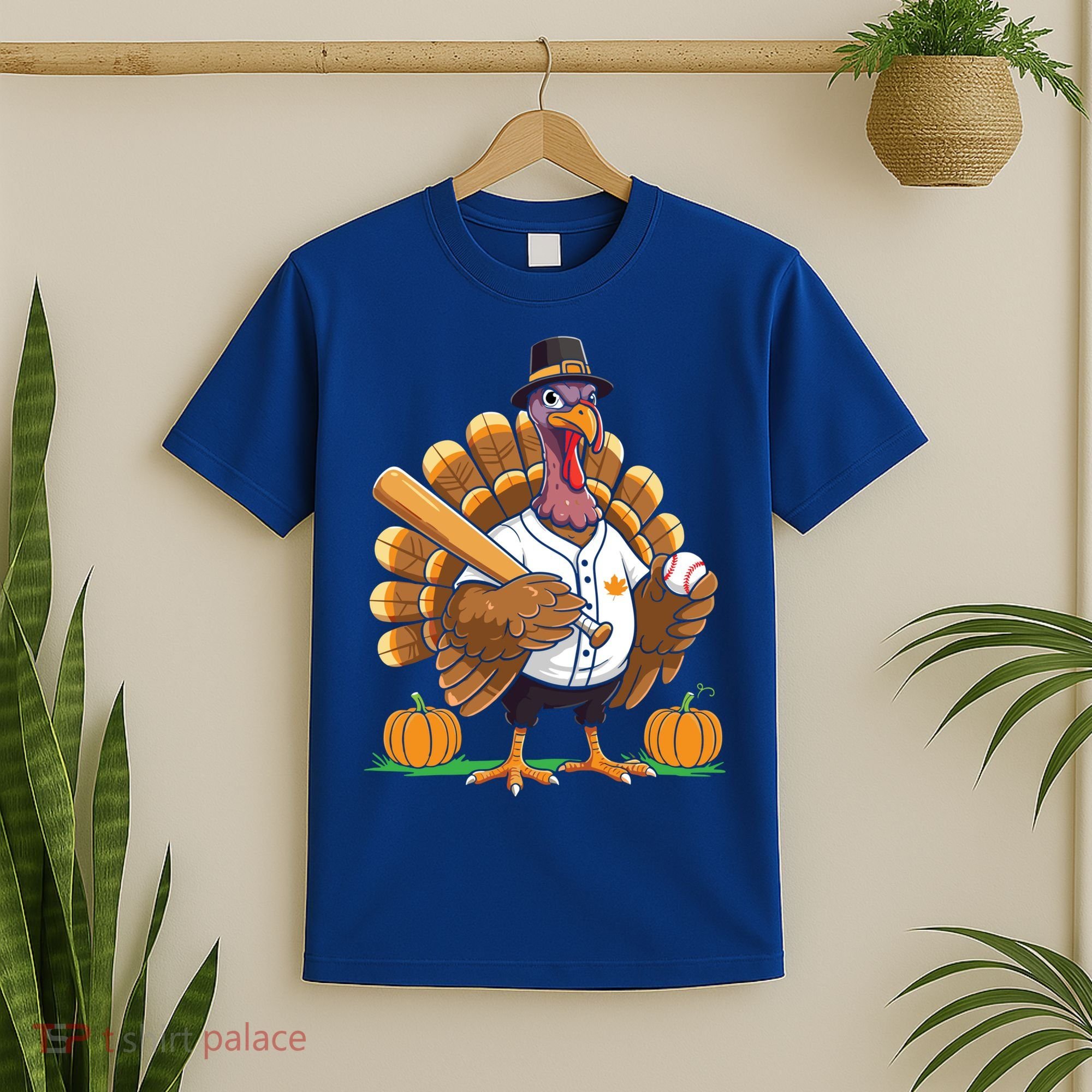 Baseball Turkey Pilgrim Thanksgiving Pumpkin Meaningful Gift T-Shirt