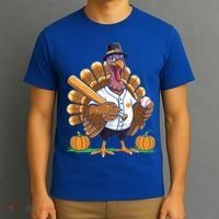 Baseball Turkey Pilgrim Thanksgiving Pumpkin Meaningful Gift T-Shirt thumb 3