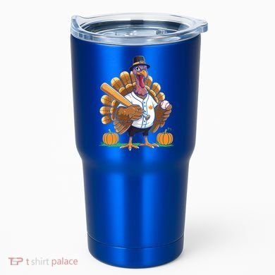 Baseball Turkey Pilgrim Thanksgiving Pumpkin Meaningful Gift Tumbler