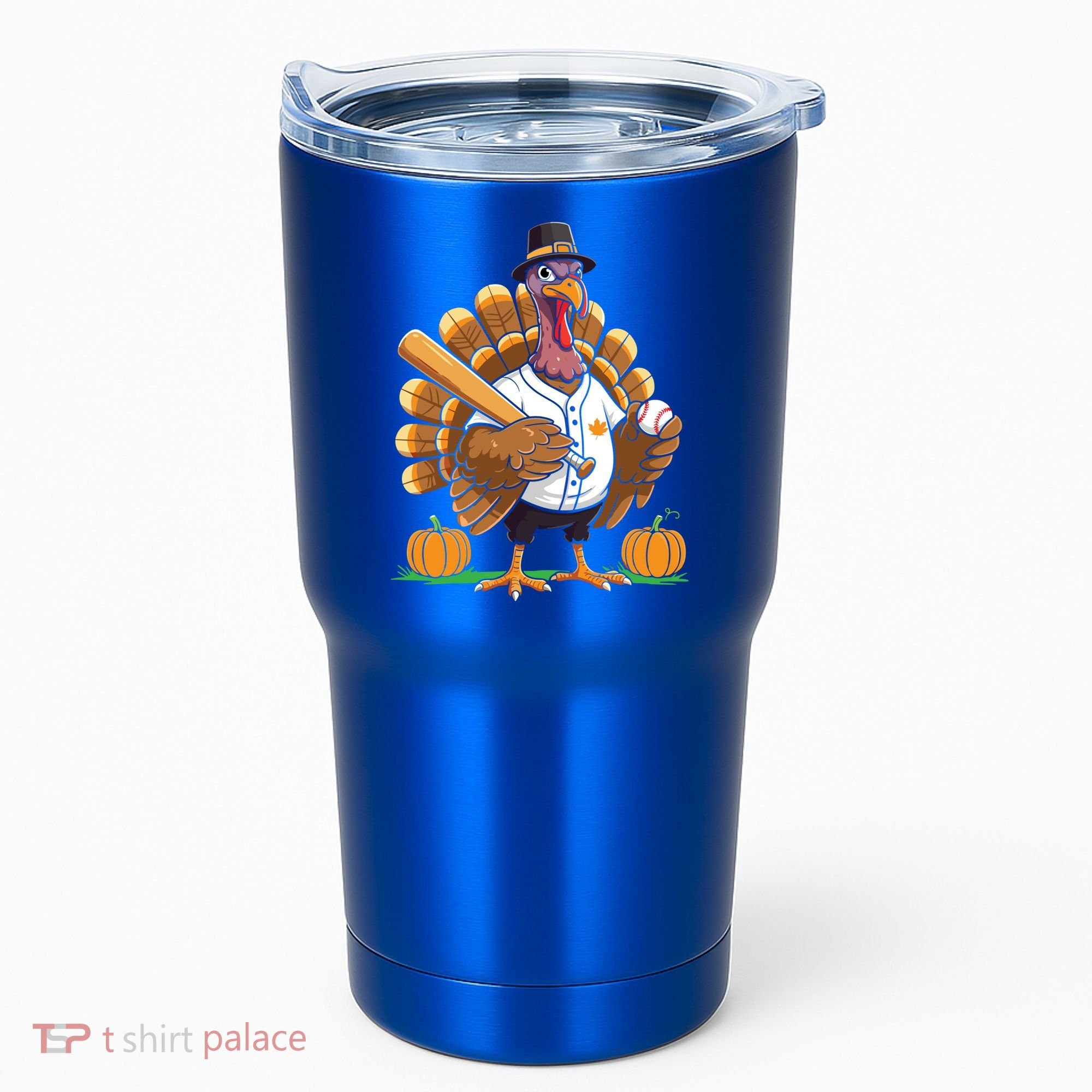Baseball Turkey Pilgrim Thanksgiving Pumpkin Meaningful Gift Tumbler