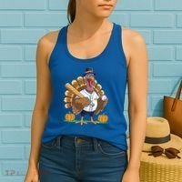 Baseball Turkey Pilgrim Thanksgiving Pumpkin Meaningful Gift Women's Tank Top thumb 2
