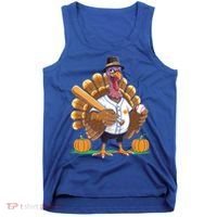 Baseball Turkey Pilgrim Thanksgiving Pumpkin Meaningful Gift Tank Top thumb 0