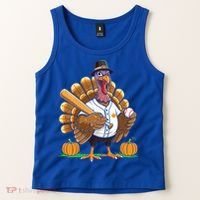 Baseball Turkey Pilgrim Thanksgiving Pumpkin Meaningful Gift Tank Top thumb 2