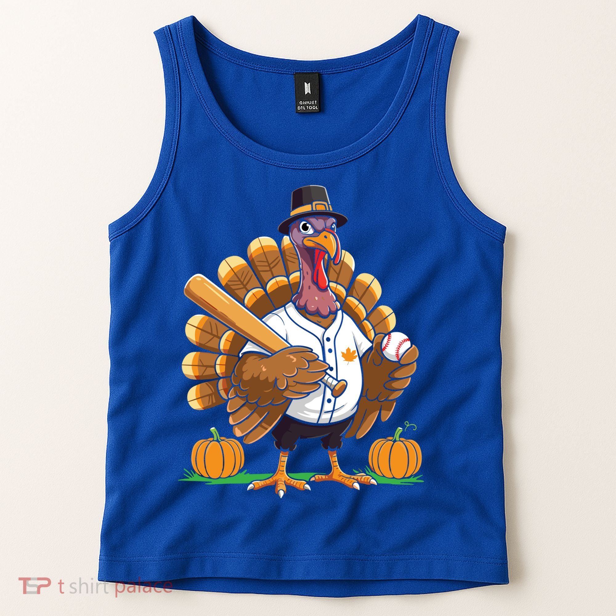 Baseball Turkey Pilgrim Thanksgiving Pumpkin Meaningful Gift Tank Top