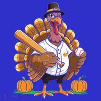 Baseball Turkey Pilgrim Thanksgiving Pumpkin Meaningful Gift Visor thumb 3