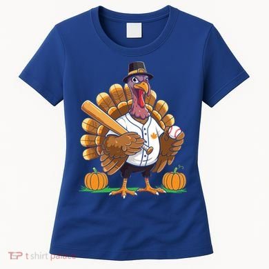 Baseball Turkey Pilgrim Thanksgiving Pumpkin Meaningful Gift Women's T-Shirt