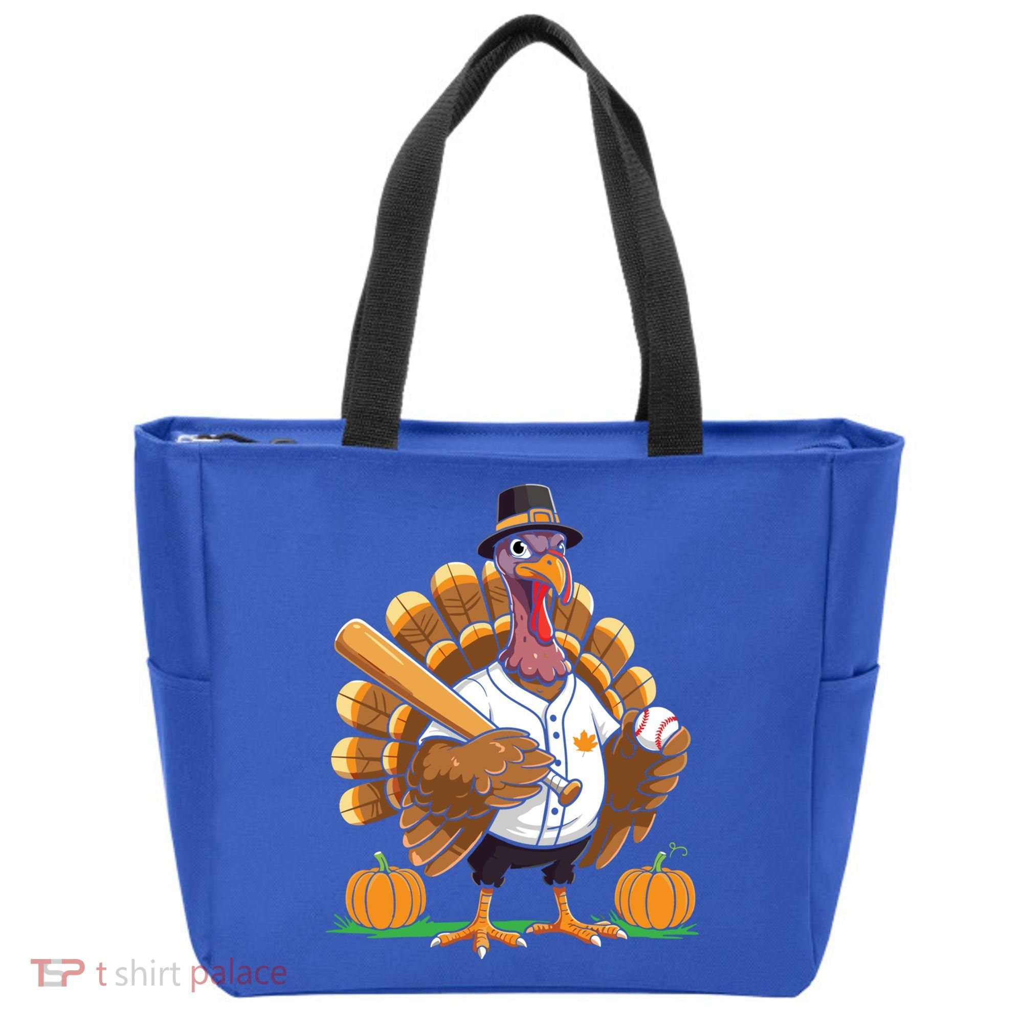 Baseball Turkey Pilgrim Thanksgiving Pumpkin Meaningful Gift Tote Bag