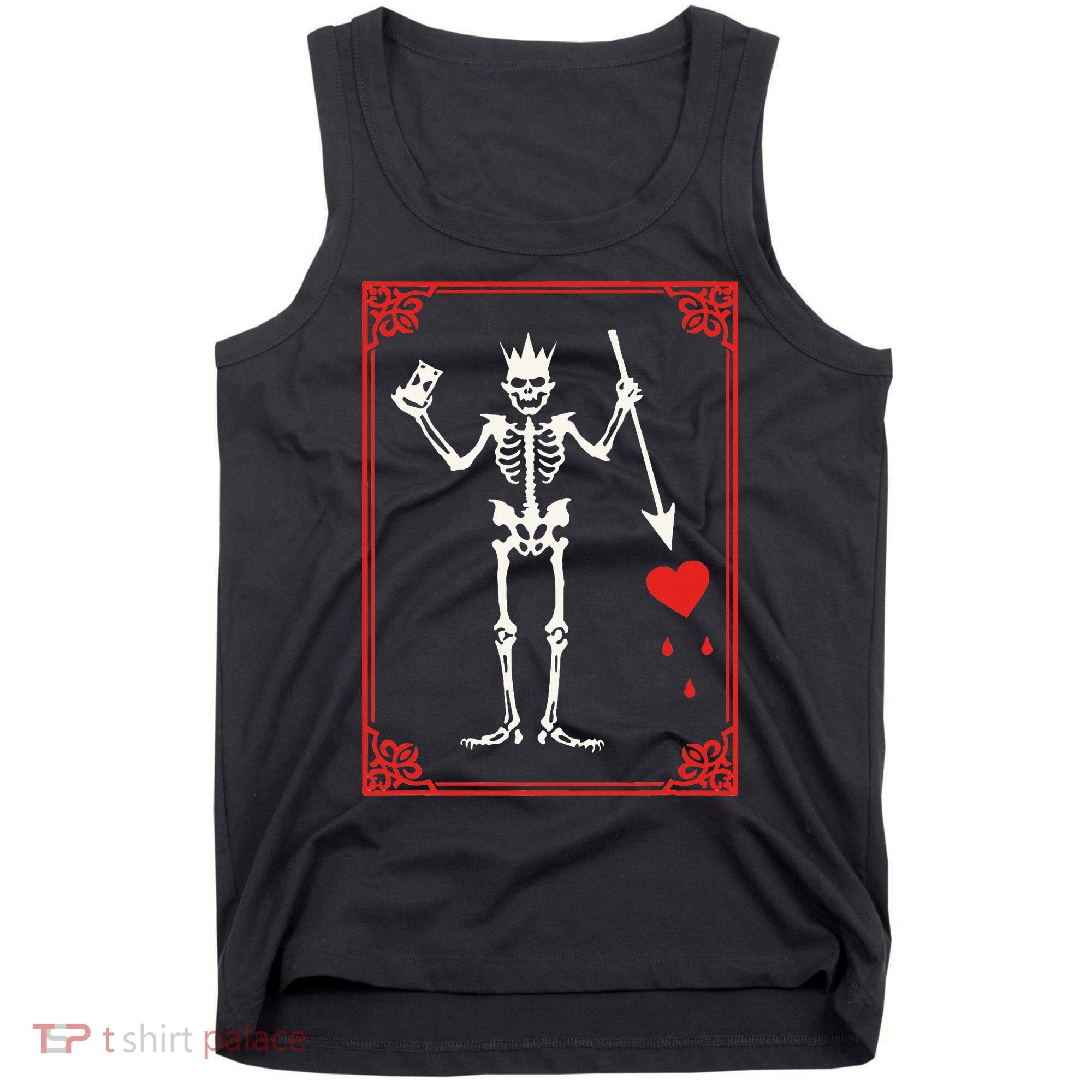 Blackbeard The Pirate Battle Flag Jolly Roger Military Army Tank Top