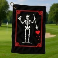 Blackbeard The Pirate Battle Flag Jolly Roger Military Army Golf Towel thumb 1