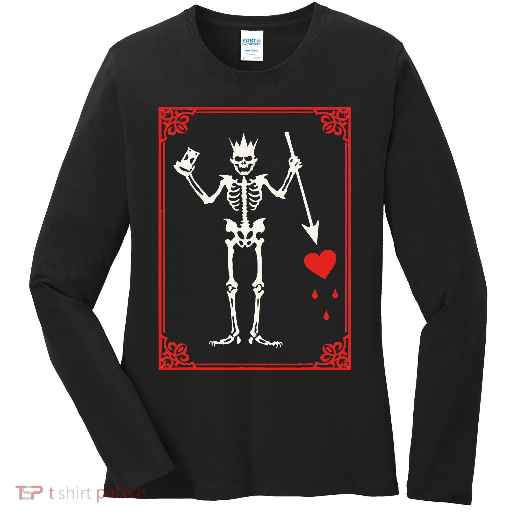 Blackbeard The Pirate Battle Flag Jolly Roger Military Army Women's Long Sleeve Shirt