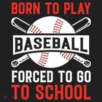 Born To Play Baseball Forced To Go To School Gift For Sport Team Golf Towel thumb 3
