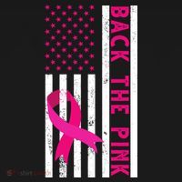 Back The Pink American Flag Pink Ribbon Breast Cancer T-Shirt thumb 7