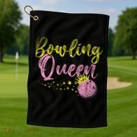 Bowling Team Queen Gift Bowling Golf Towel thumb 1