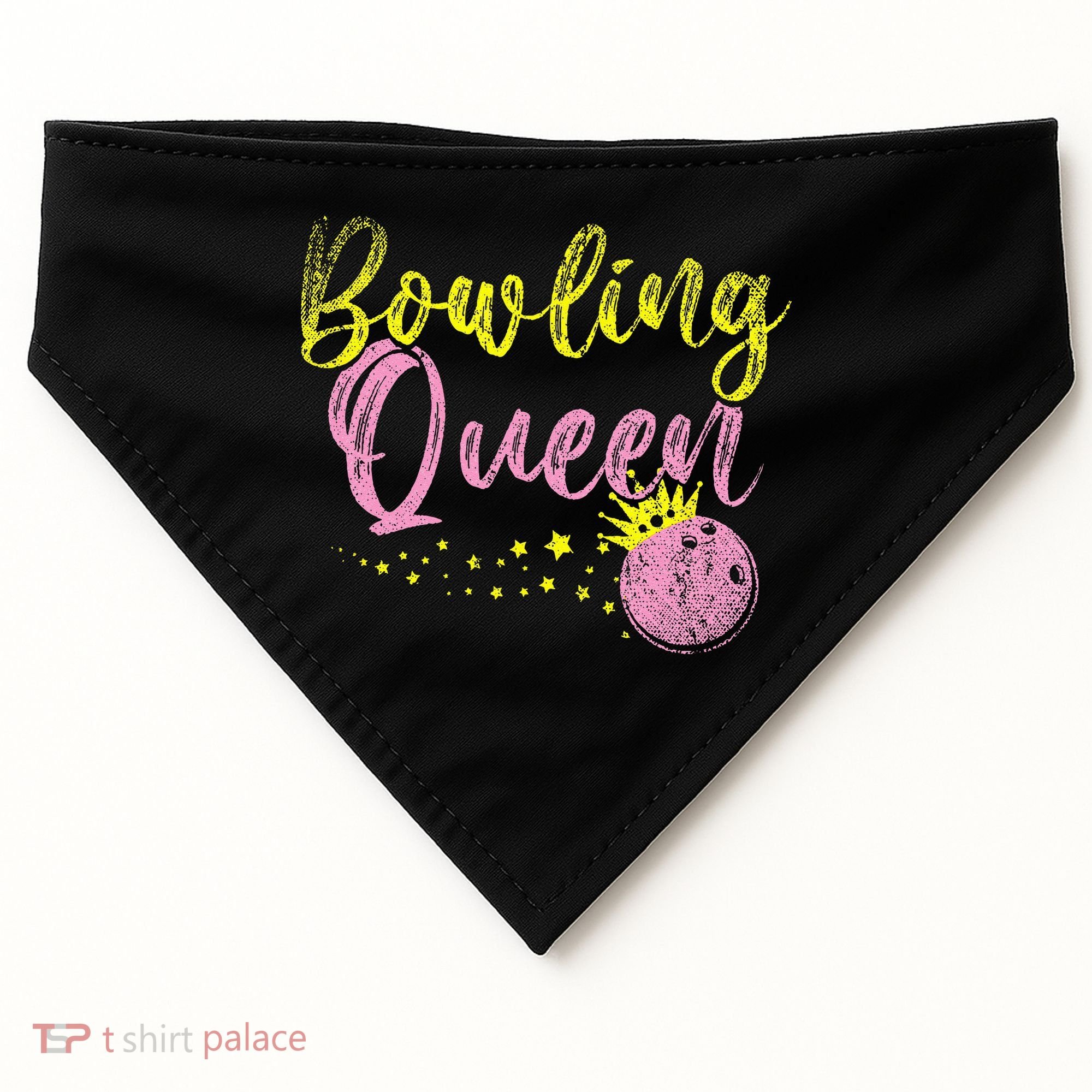 Bowling Team Queen Women Gift Bowling USA-Made Doggie Bandana